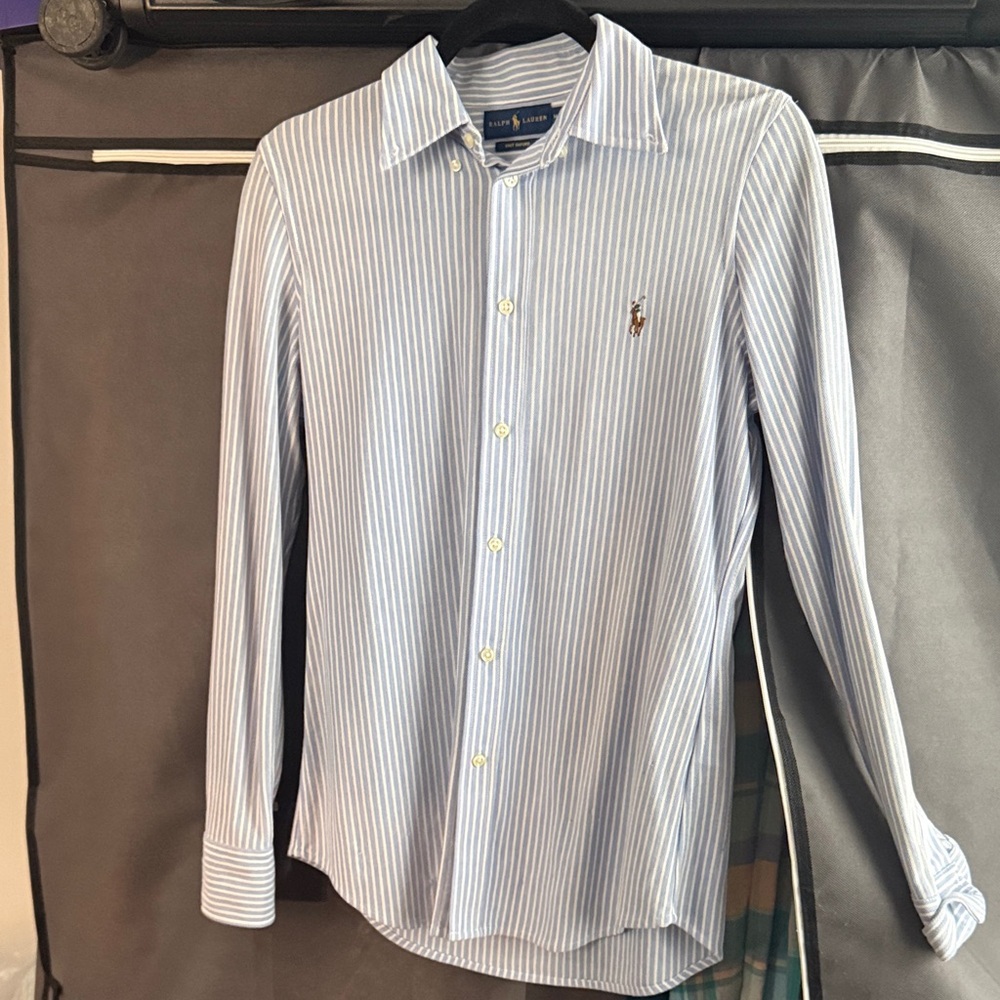 Polo by Ralph Lauren Light Blue Pinstripe Dress Shirt